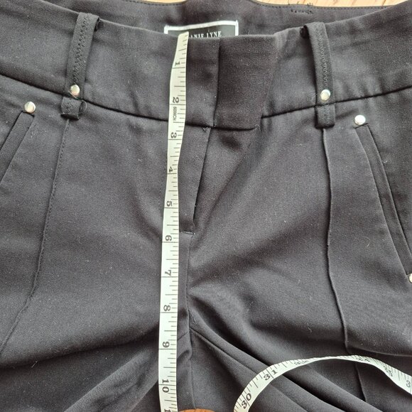 Melanie Lyne Pintuck Straight-Leg Pants Lauren Petite Black 4 - Picture 9 of 10